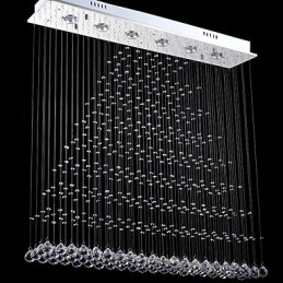 Lámpara colgante de cristal rectangular, lámpara de techo, lámparas de iluminación, accesorios