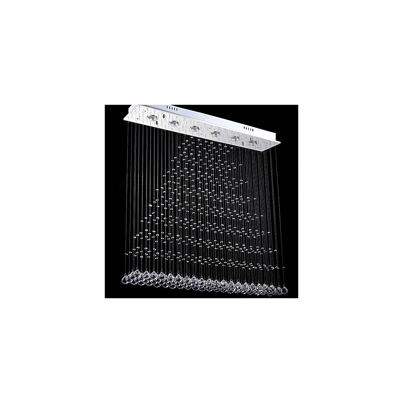 Lámpara colgante de cristal rectangular, lámpara de techo, lámparas de iluminación, accesorios