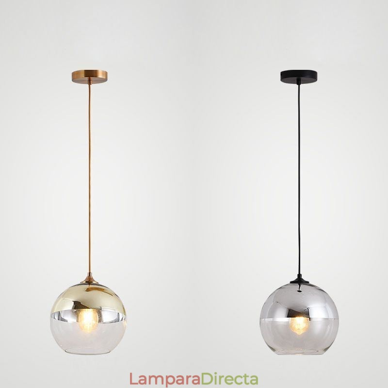 Lámpara colgante creativa de hierro y vidrio con forma de globo, iluminación decorativa
