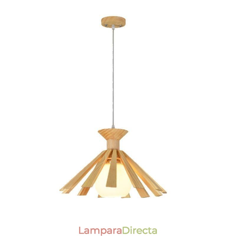 Lámpara colgante de madera de estilo sencillo