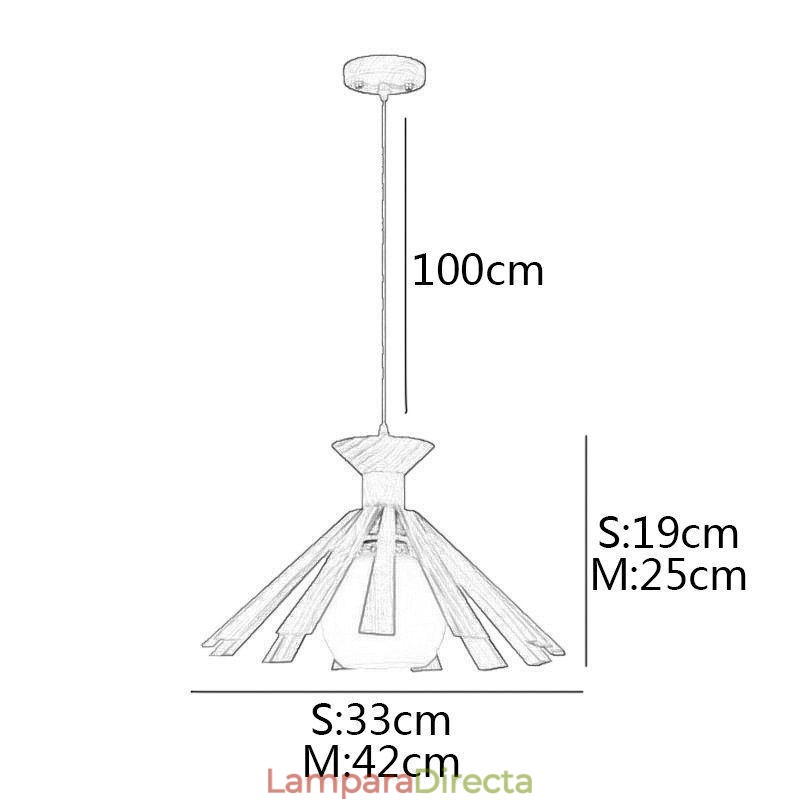 Lámpara colgante de madera de estilo sencillo
