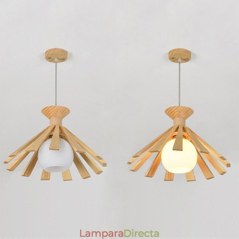 Lámpara colgante de madera de estilo sencillo