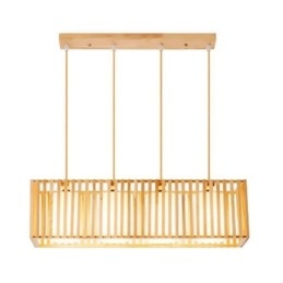 Lámpara colgante minimalista con forma de jaula de madera