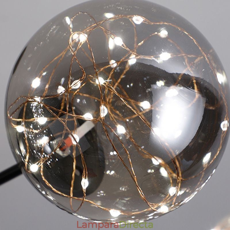 Lámpara colgante de estilo nórdico con forma de frijol mágico, bola de cristal y gypsophila.