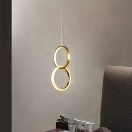 Lámpara colgante con anillos de latón, accesorio de iluminación decorativo