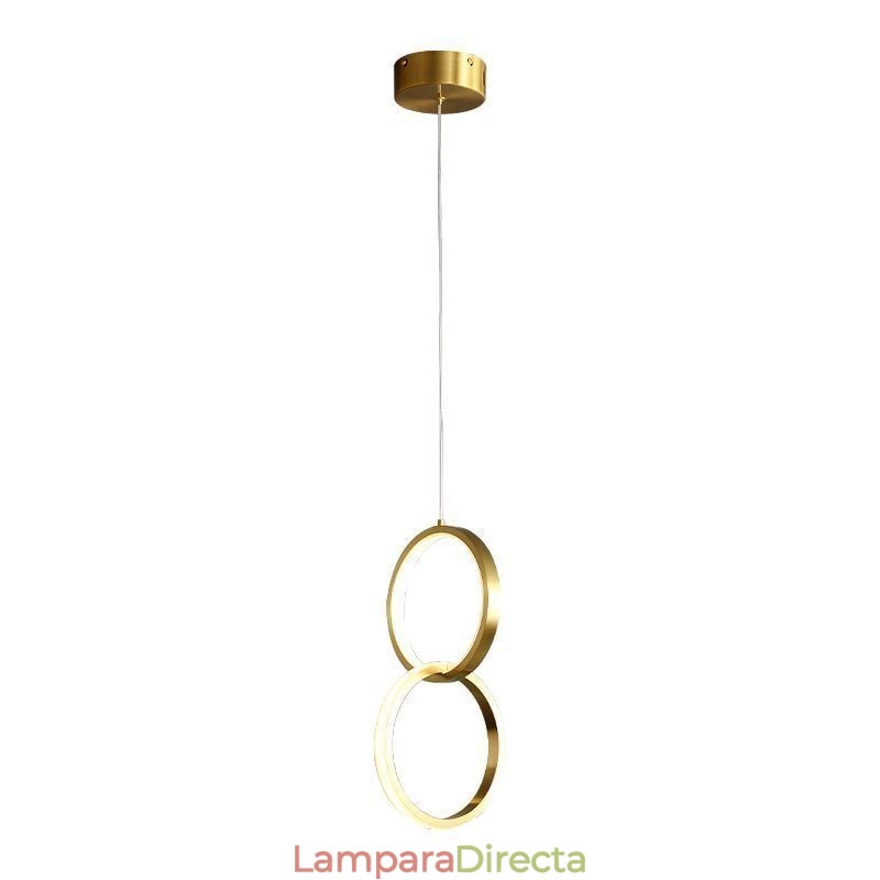 Lámpara colgante con anillos de latón, accesorio de iluminación decorativo