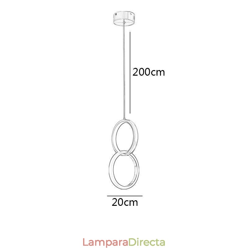 Lámpara colgante con anillos de latón, accesorio de iluminación decorativo