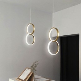 Lámpara colgante con anillos de latón, accesorio de iluminación decorativo