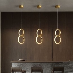Lámpara colgante con anillos de latón, accesorio de iluminación decorativo