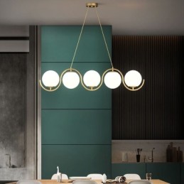 Lámpara colgante minimalista con forma de globo de cristal moderno