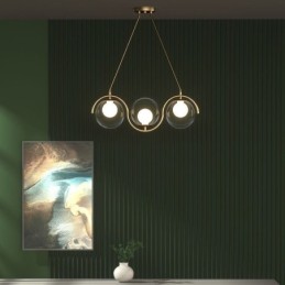 Lámpara colgante minimalista con forma de globo de cristal moderno
