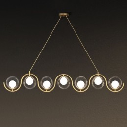 Lámpara colgante minimalista con forma de globo de cristal moderno