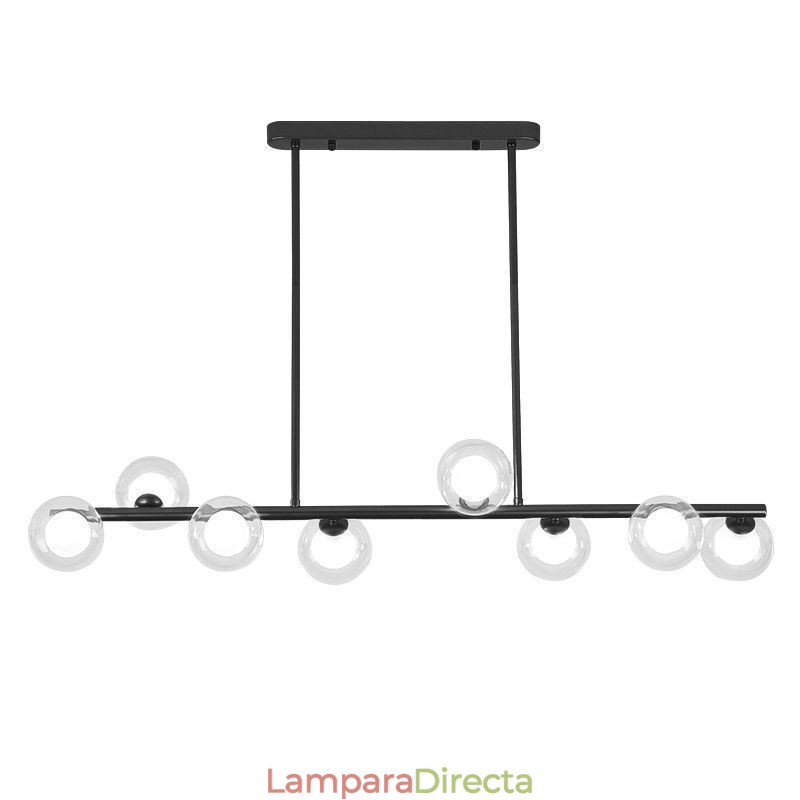 Lámpara colgante de araña de cristal con forma de globo horizontal