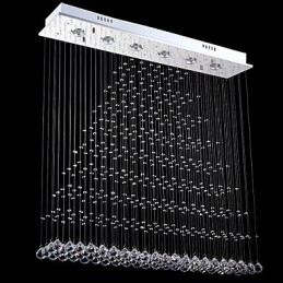 Lámpara colgante de cristal rectangular, lámpara de techo, lámparas de iluminación, accesorios