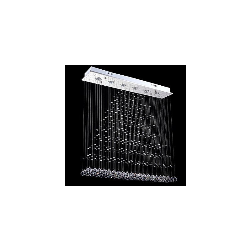 Lámpara colgante de cristal rectangular, lámpara de techo, lámparas de iluminación, accesorios
