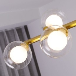 Lámpara colgante de araña de cristal con forma de globo horizontal