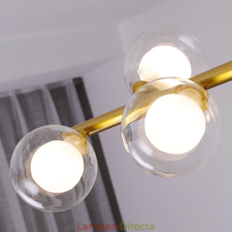 Lámpara colgante de araña de cristal con forma de globo horizontal