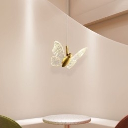 Lámpara colgante de acrílico con forma de mariposa para techo