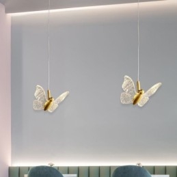 Lámpara colgante de acrílico con forma de mariposa para techo