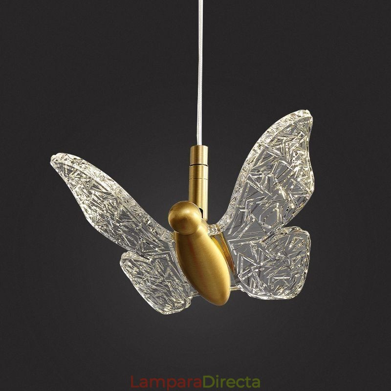 Lámpara colgante de acrílico con forma de mariposa para techo