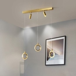 Lámpara colgante de acrílico con forma de anillo y foco