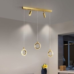 Lámpara colgante de acrílico con forma de anillo y foco