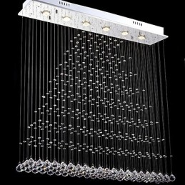 Lámpara colgante de cristal rectangular, lámpara de techo, lámparas de iluminación, accesorios