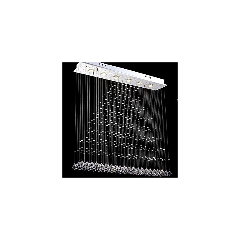 Lámpara colgante de cristal rectangular, lámpara de techo, lámparas de iluminación, accesorios