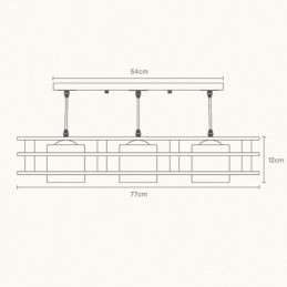 Lámpara colgante creativa de 3 luces de roble, lámpara de techo decorativa de madera para cafetería