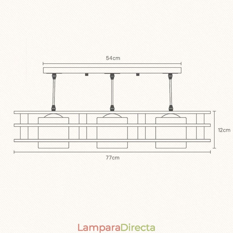 Lámpara colgante creativa de 3 luces de roble, lámpara de techo decorativa de madera para cafetería