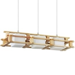 Lámpara colgante creativa de 3 luces de roble, lámpara de techo decorativa de madera para cafetería