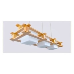 Lámpara colgante creativa de 3 luces de roble, lámpara de techo decorativa de madera para cafetería
