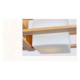 Lámpara colgante creativa de 3 luces de roble, lámpara de techo decorativa de madera para cafetería