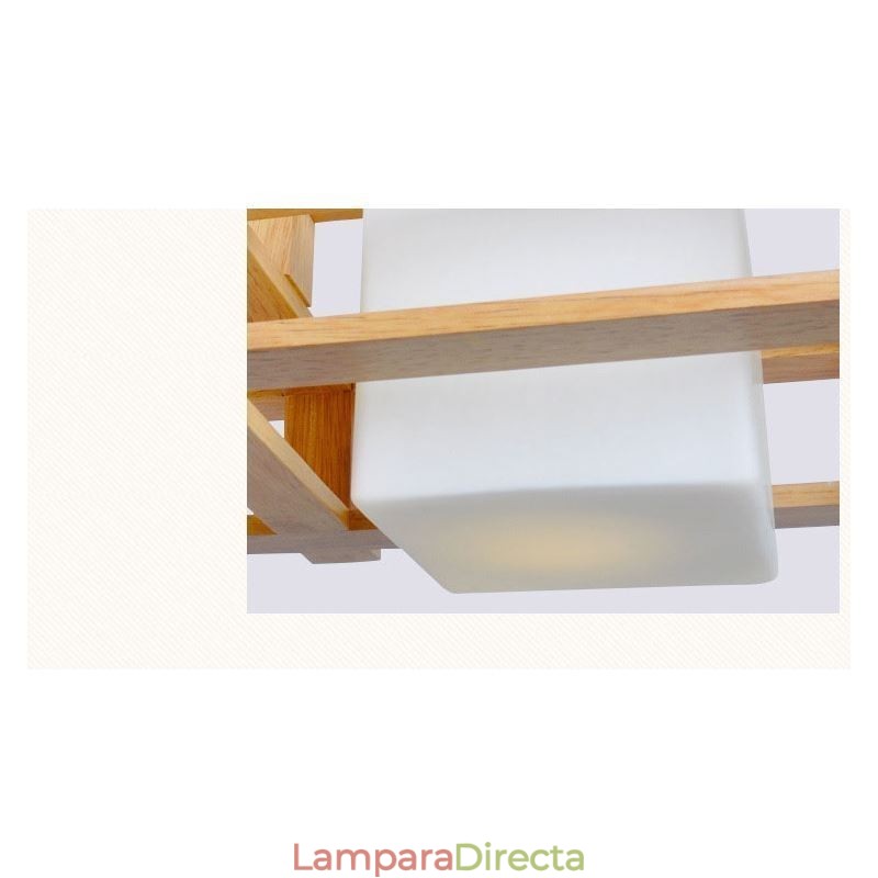 Lámpara colgante creativa de 3 luces de roble, lámpara de techo decorativa de madera para cafetería