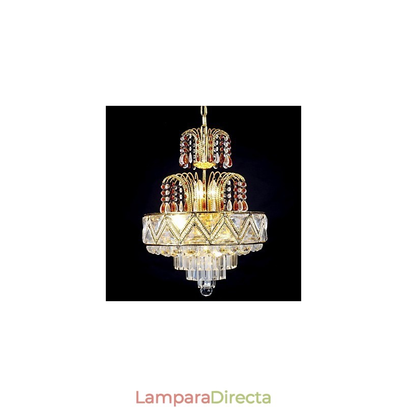 Lámpara de araña de metal con pintura de cristal clásica tradicional