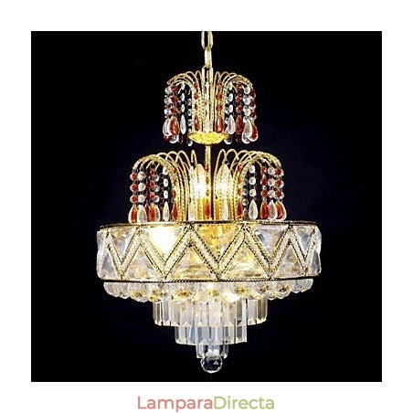 Lámpara de araña de metal con pintura de cristal clásica tradicional Lámpara de araña de metal con pintura de cristal clásica tradicional