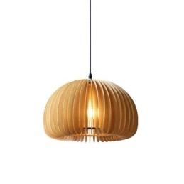 Lámpara colgante de estilo retro con forma de calabaza de madera de tilo