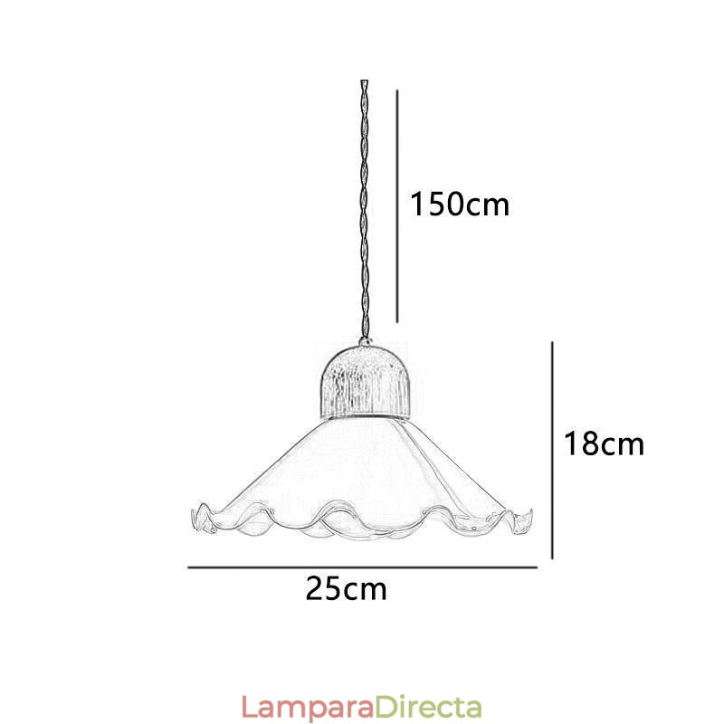 Lámpara colgante moderna de cristal con encaje, lámpara colgante de un solo cabezal