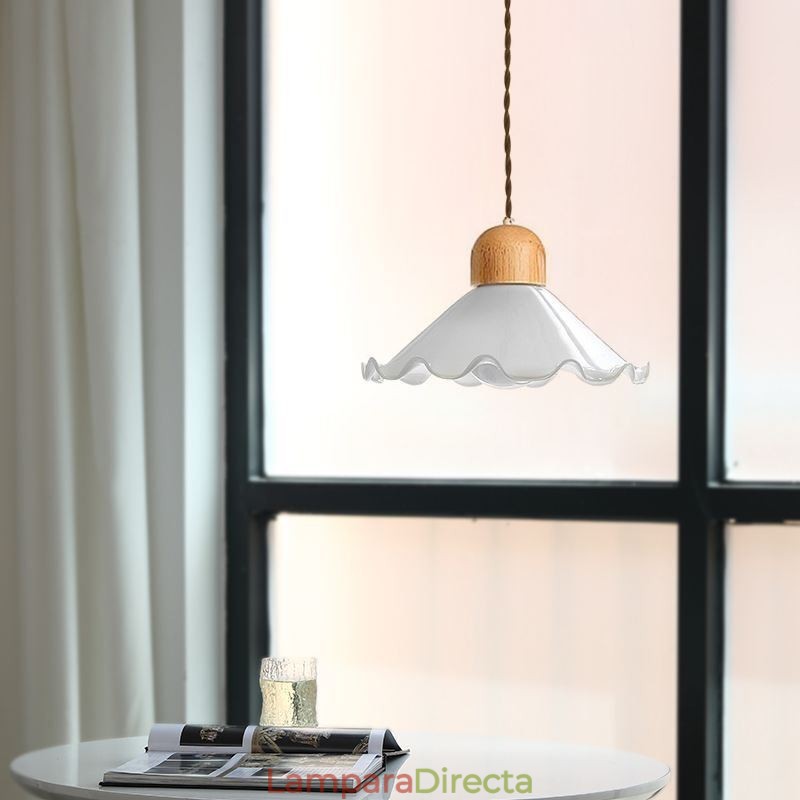 Lámpara colgante moderna de cristal con encaje, lámpara colgante de un solo cabezal