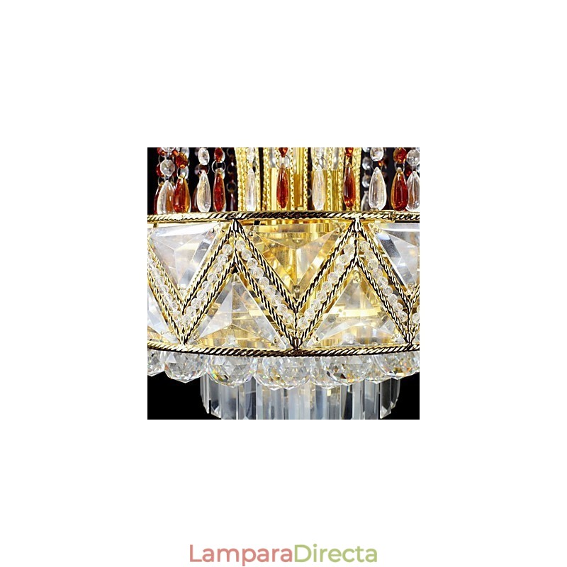 Lámpara de araña de metal con pintura de cristal clásica tradicional