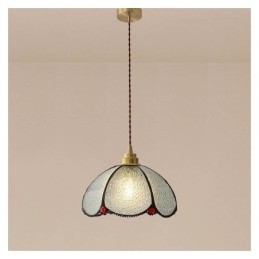 Lámpara colgante minimalista de vidrio con pétalos, lámpara colgante de vidrio de un solo cabezal