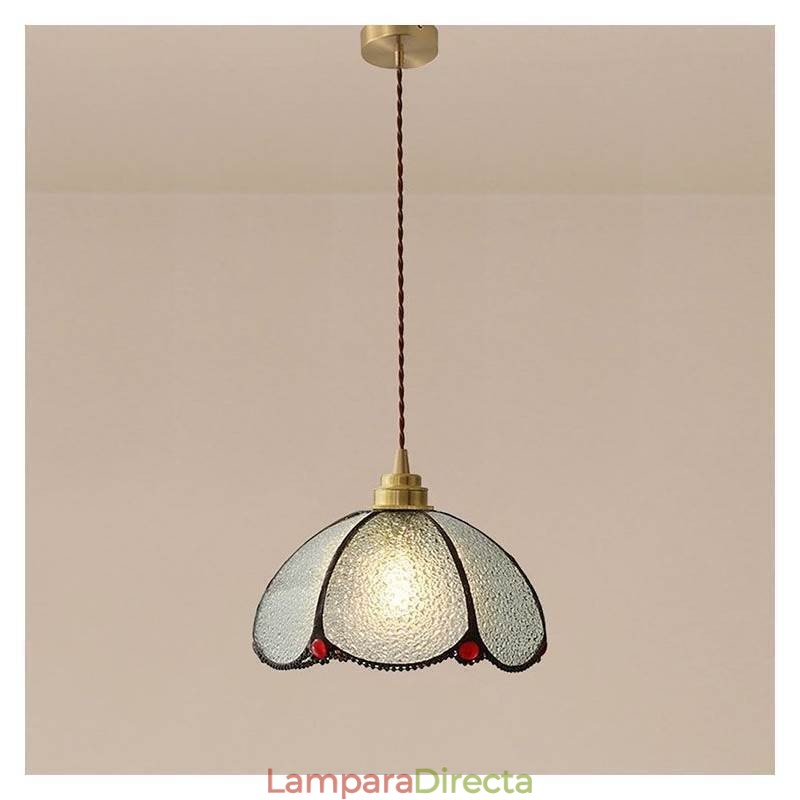 Lámpara colgante minimalista de vidrio con pétalos, lámpara colgante de vidrio de un solo cabezal