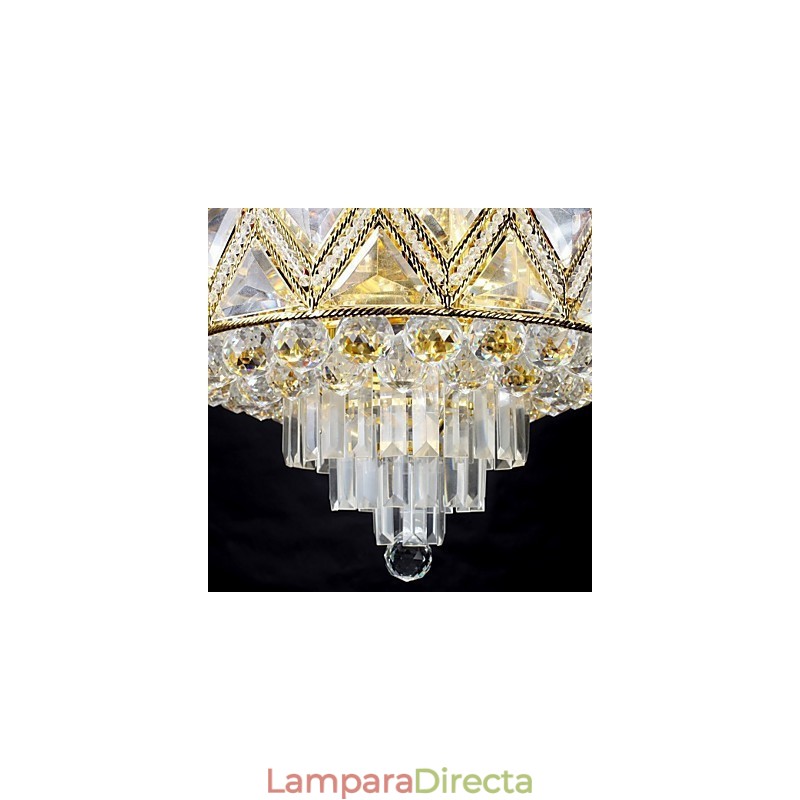 Lámpara de araña de metal con pintura de cristal clásica tradicional