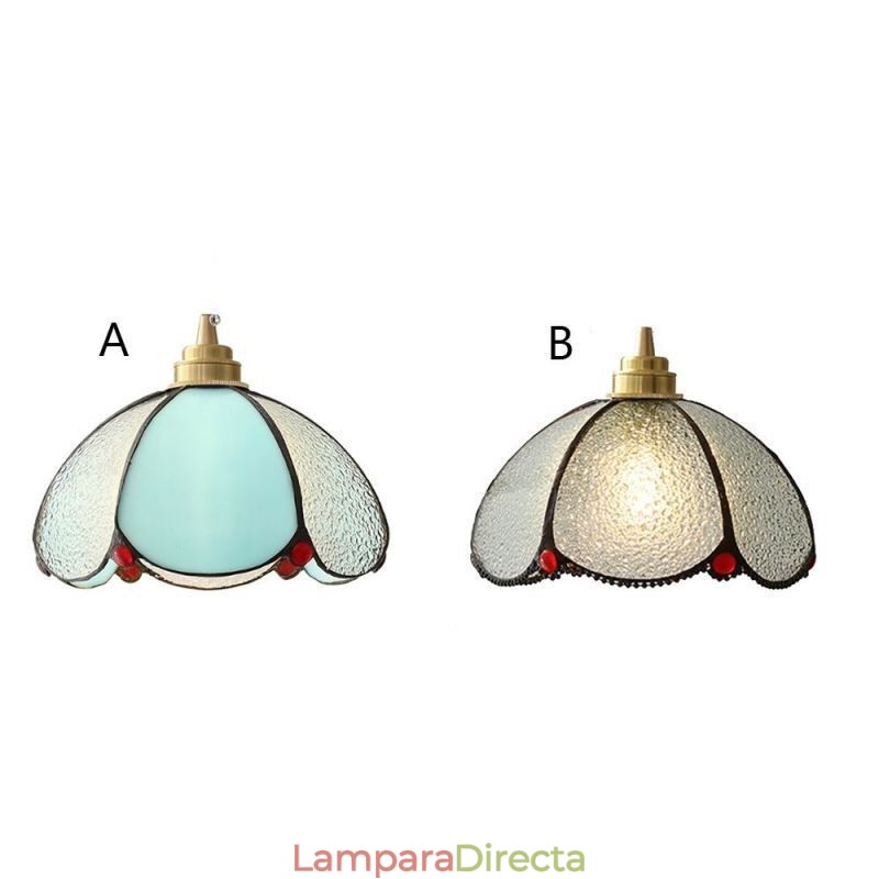 Lámpara colgante minimalista de vidrio con pétalos, lámpara colgante de vidrio de un solo cabezal