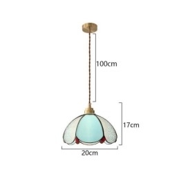 Lámpara colgante minimalista de vidrio con pétalos, lámpara colgante de vidrio de un solo cabezal