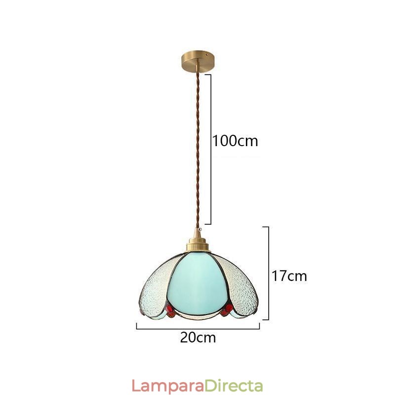 Lámpara colgante minimalista de vidrio con pétalos, lámpara colgante de vidrio de un solo cabezal