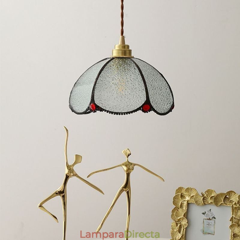 Lámpara colgante minimalista de vidrio con pétalos, lámpara colgante de vidrio de un solo cabezal