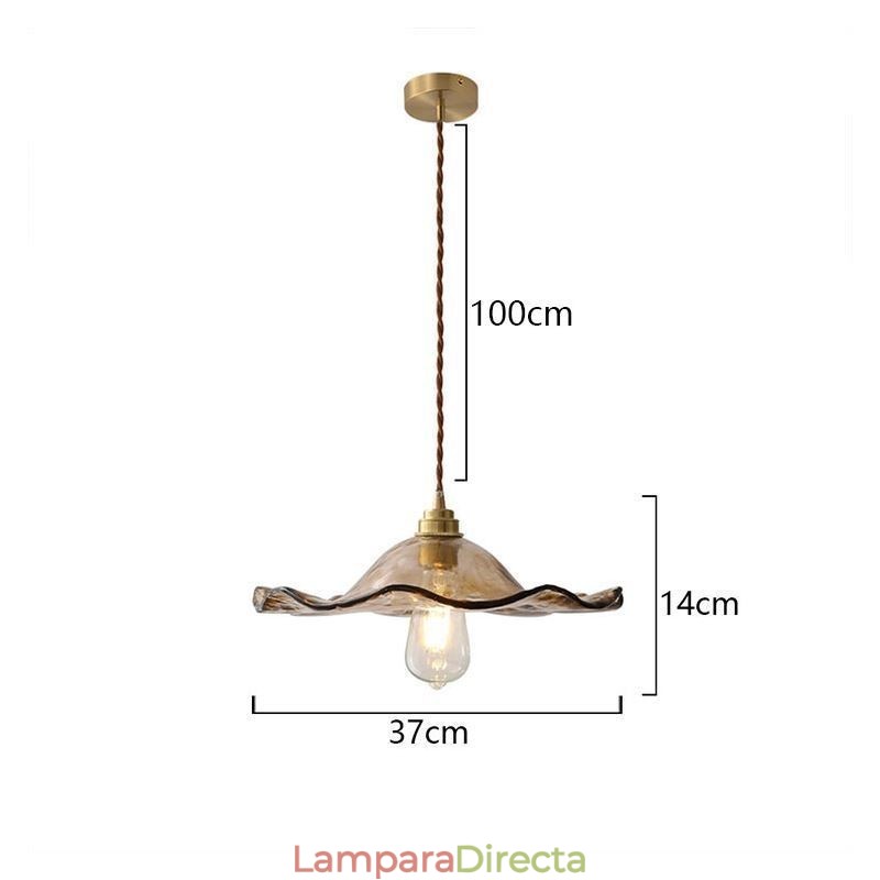 Lámpara colgante de vidrio con forma de hoja de loto, accesorio decorativo creativo