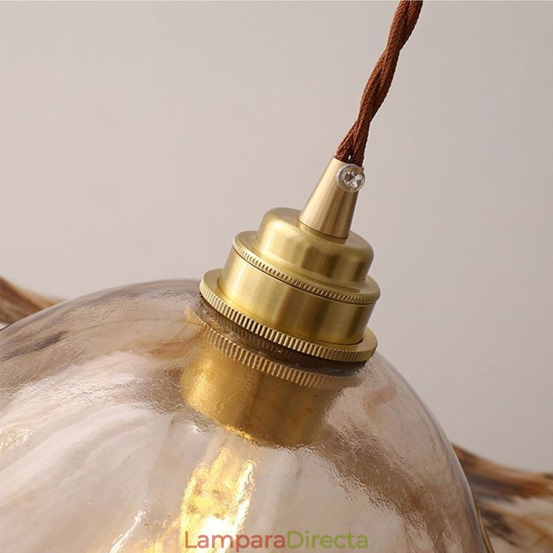 Lámpara colgante de vidrio con forma de hoja de loto, accesorio decorativo creativo