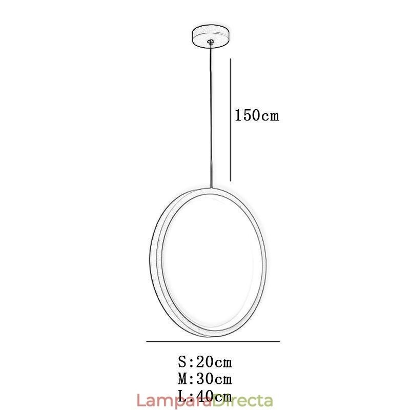 Lámpara colgante de anillo minimalista, luz decorativa de techo